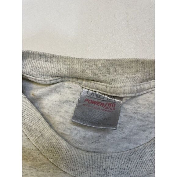 VINTAGE ABC-Up South America T-shirt Men XL Heather Gray 90s Single Stitch - Picture 10 of 11